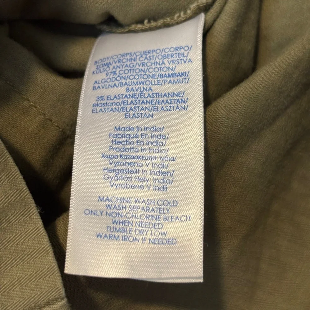 Chaps Women's Medium Cargo Shorts Olive Green Elastic Drawstring‎ Waist Gorpcore